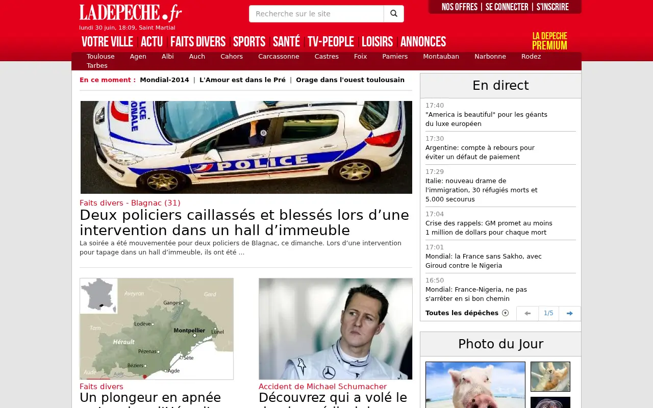 ladepeche.fr in 2014