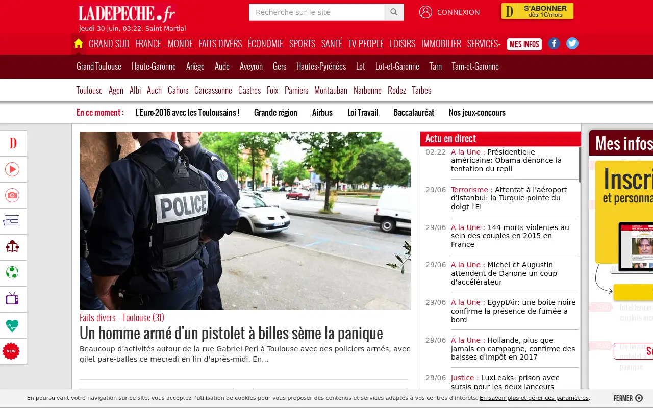 ladepeche.fr in 2016