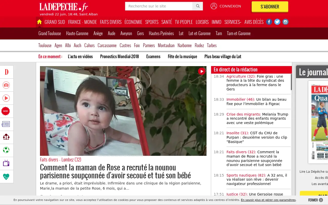 ladepeche.fr in 2018