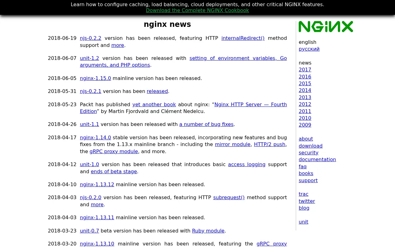 nginx.org in 2018
