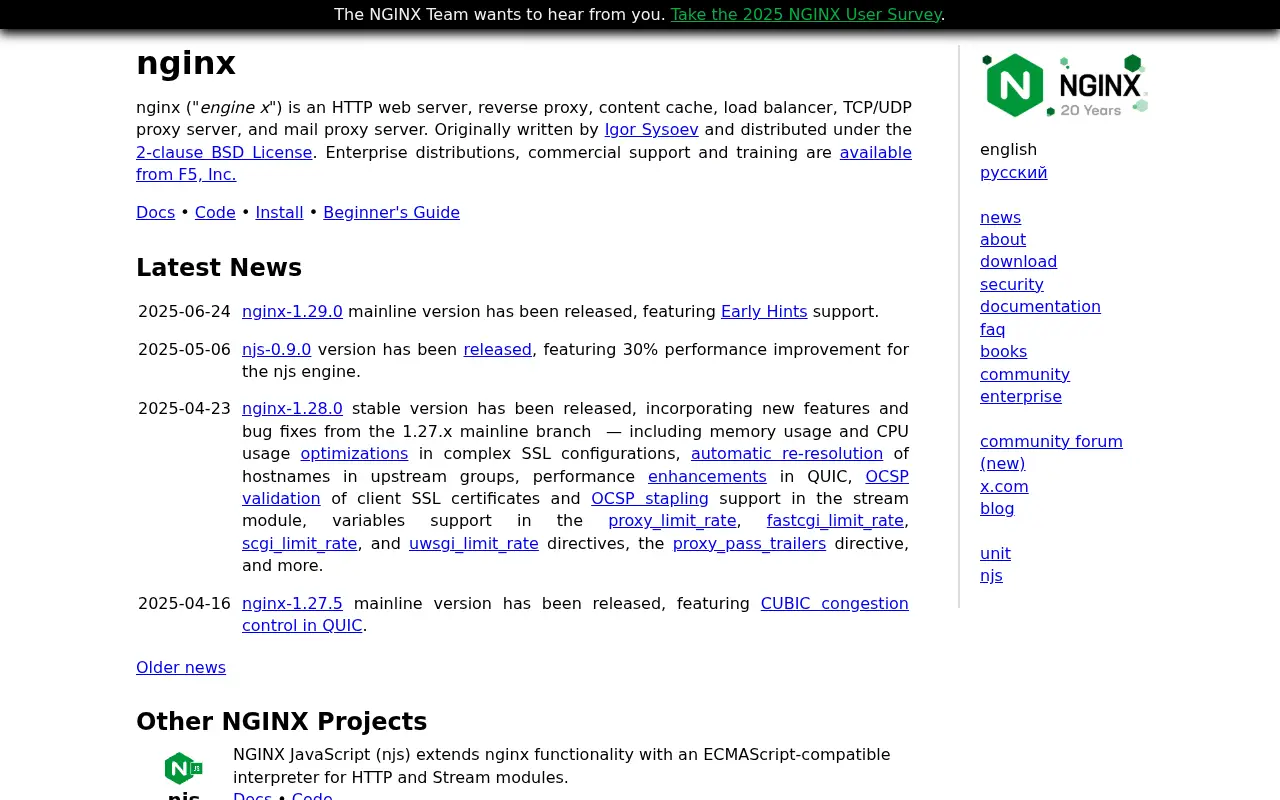 nginx.org in 2025