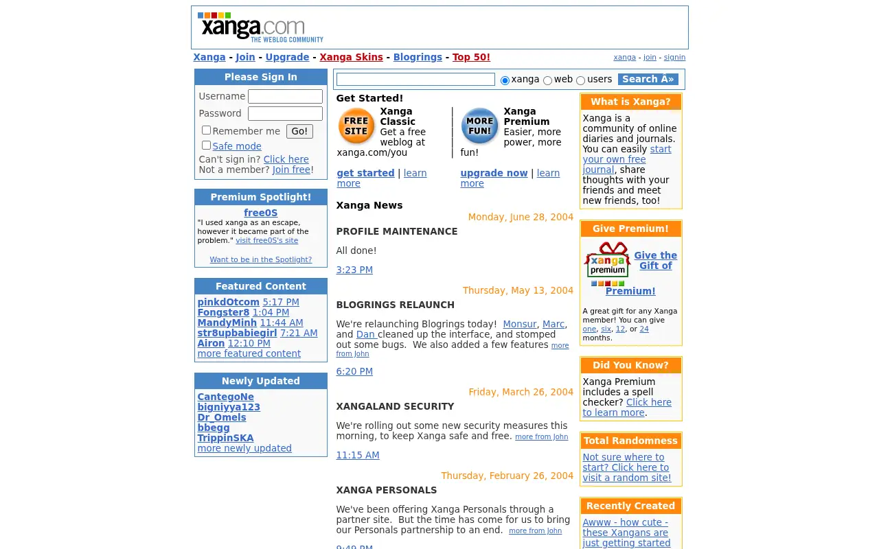 xanga.com in 2004