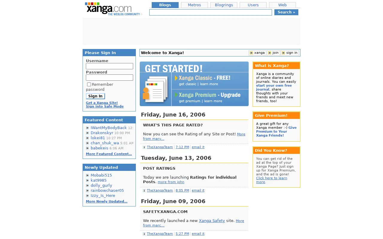 xanga.com in 2006