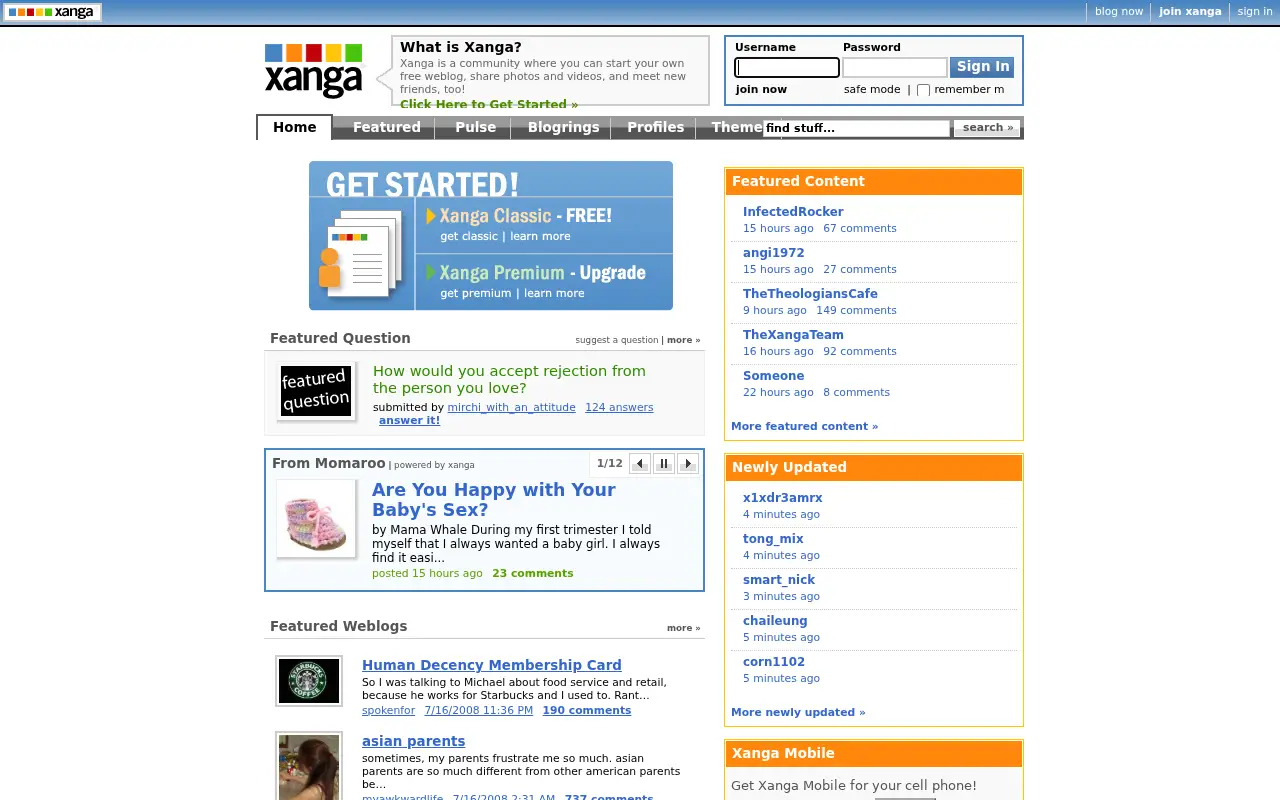 xanga.com in 2008