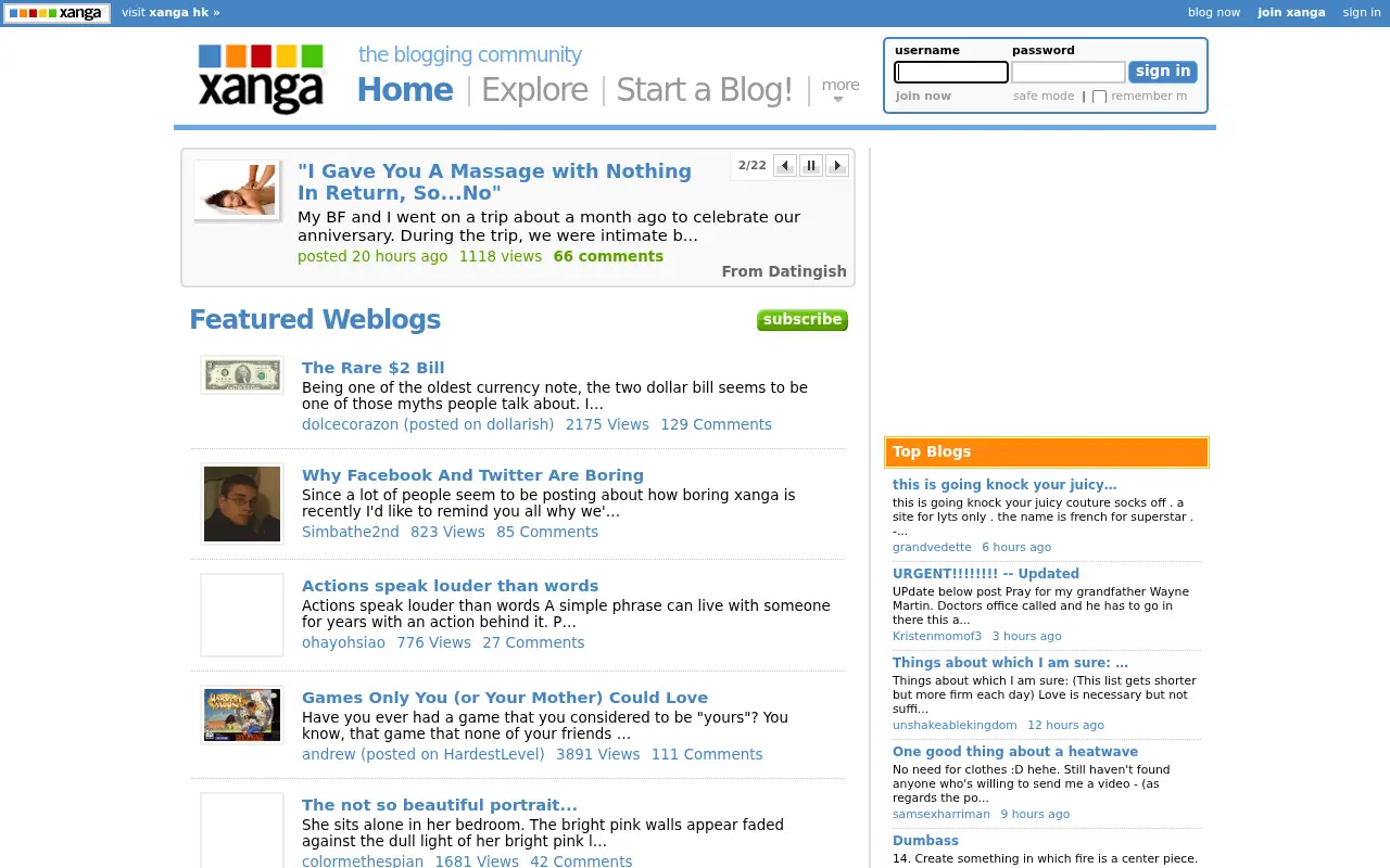 xanga.com in 2009