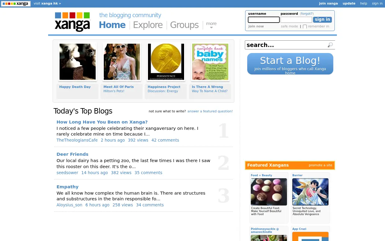 xanga.com on July 1, 2012