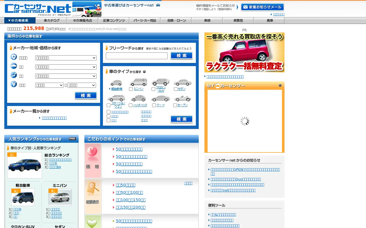 carsensor.net in 2009