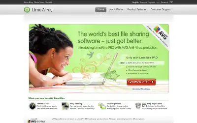 limewire.com in 2010