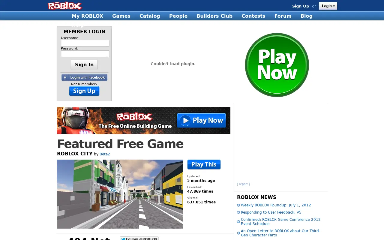 roblox.com in 2012