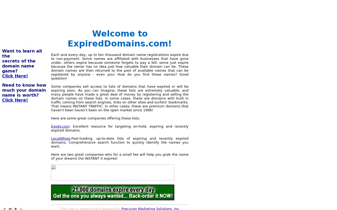 expireddomains.com in 2003