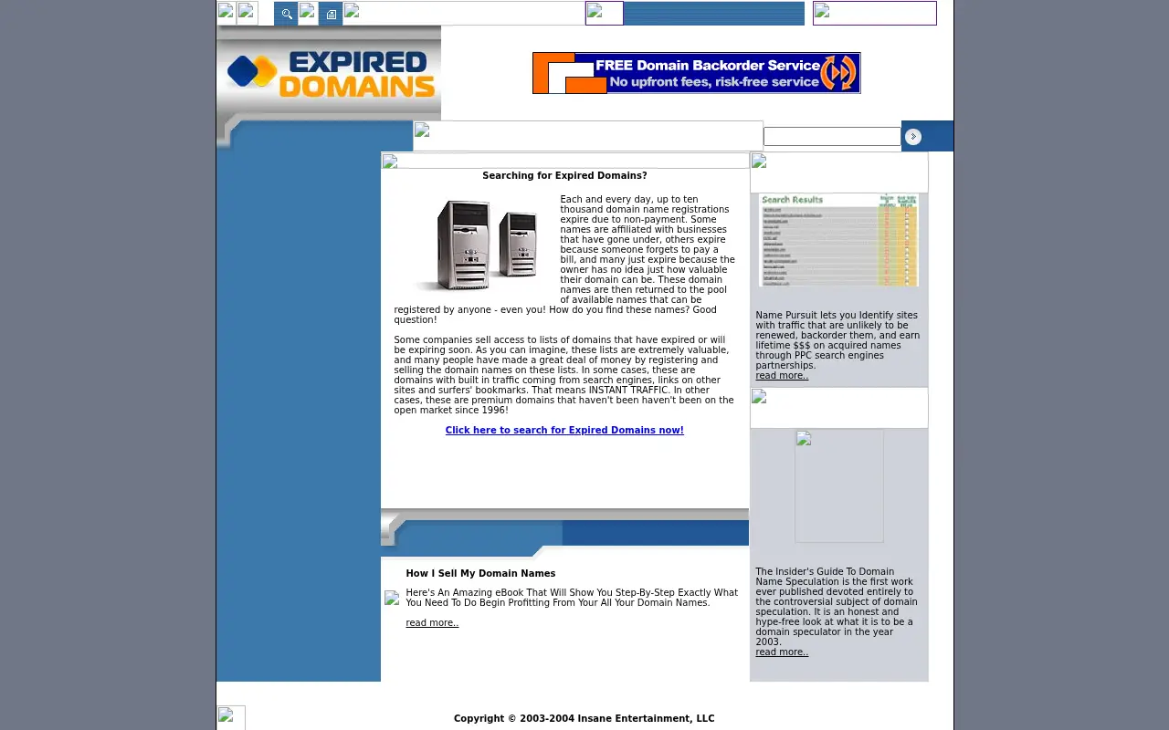 expireddomains.com in 2004
