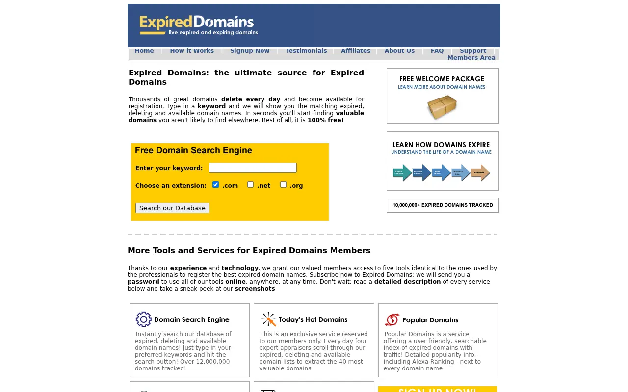 expireddomains.com in 2005