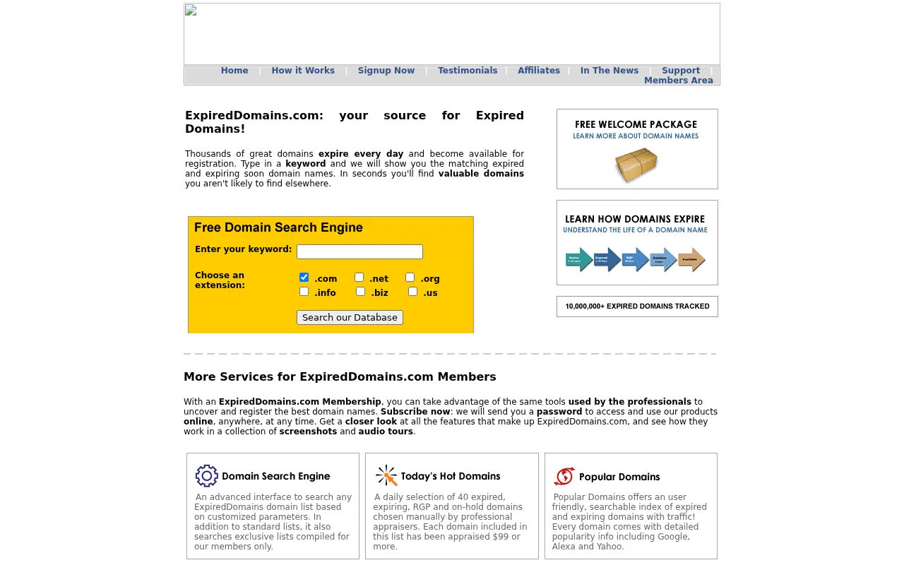 expireddomains.com in 2010