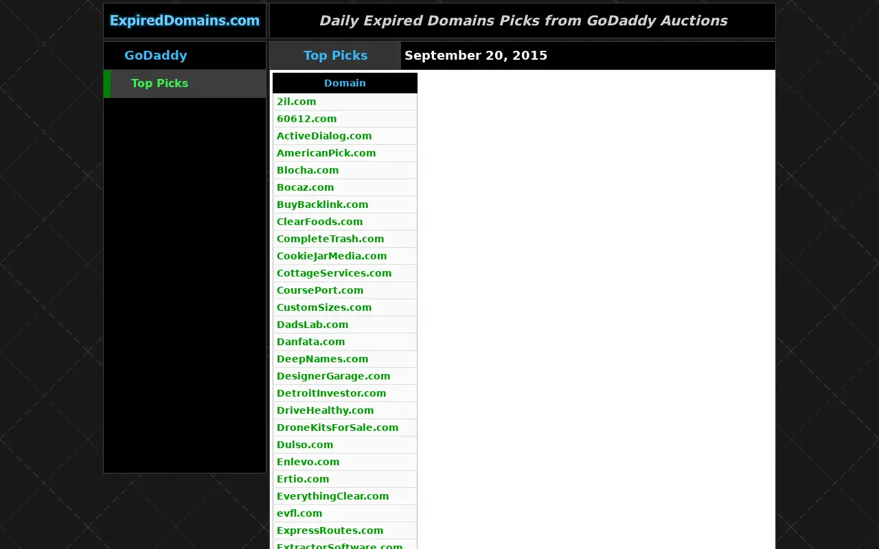 expireddomains.com in 2015