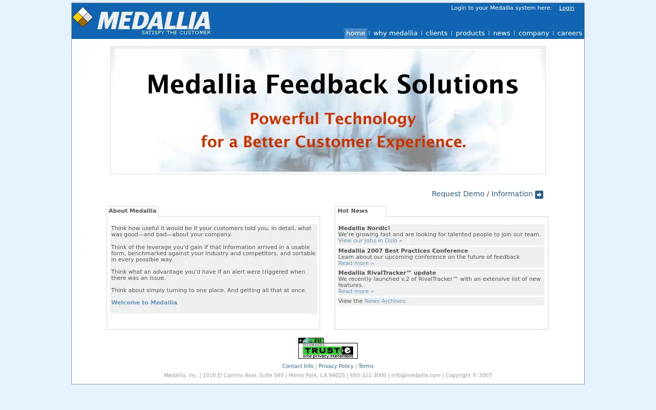 medallia.com in 2007