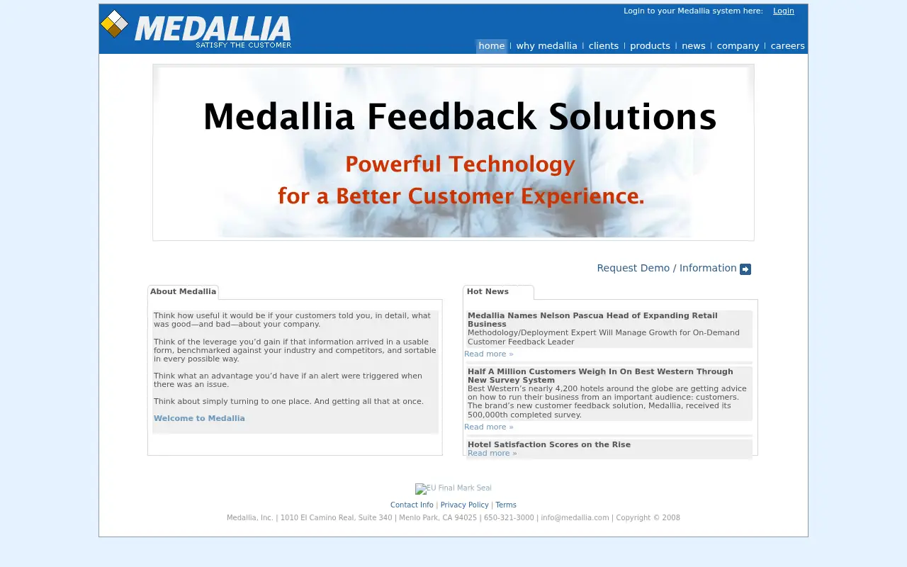 medallia.com in 2008