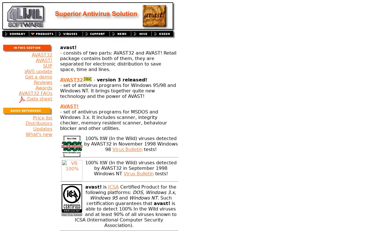 avast.com in 2000