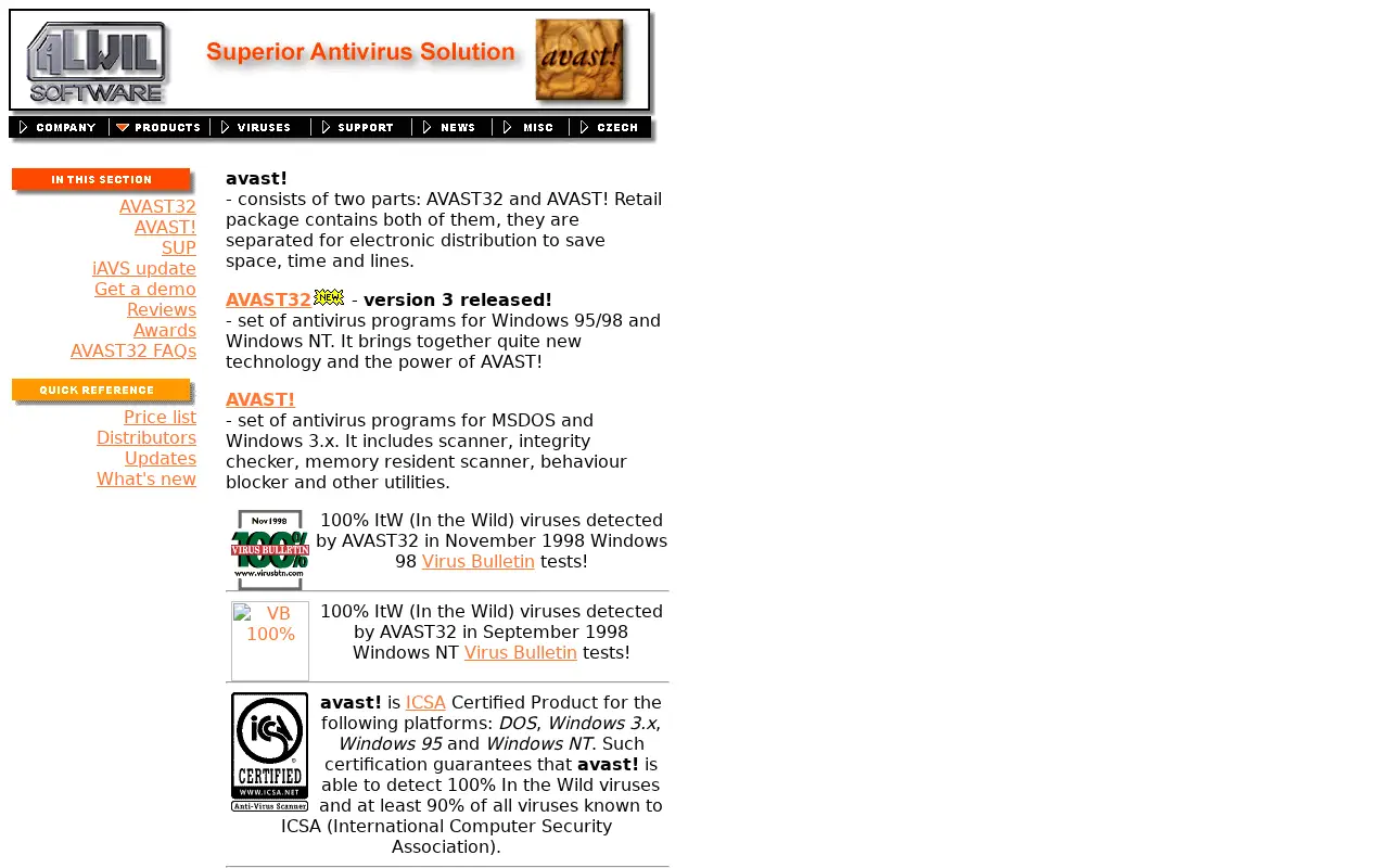 avast.com in 2001