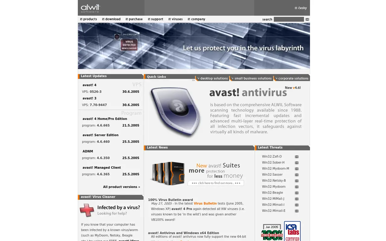 avast.com in 2005
