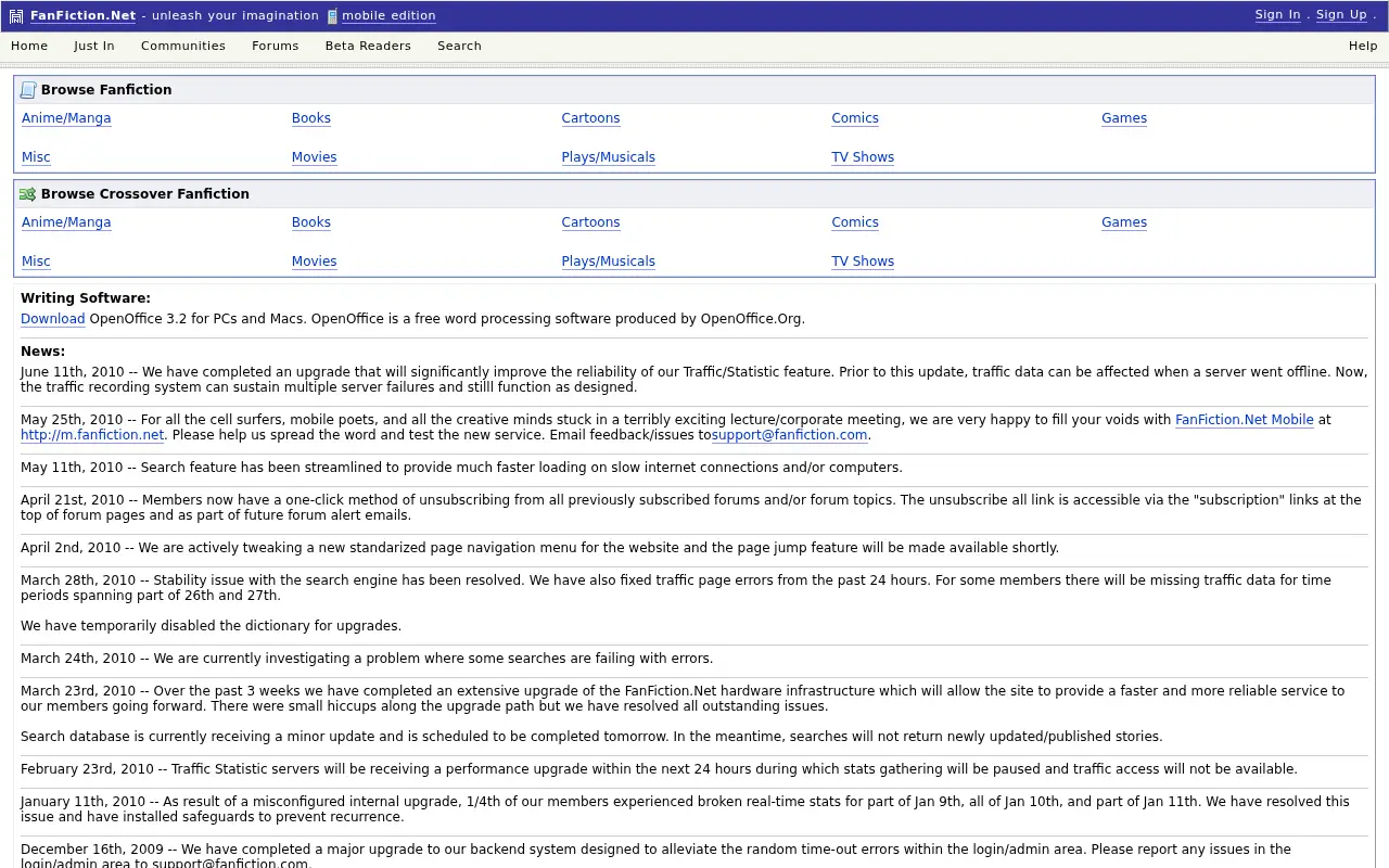 fanfiction.net on June 21, 2010