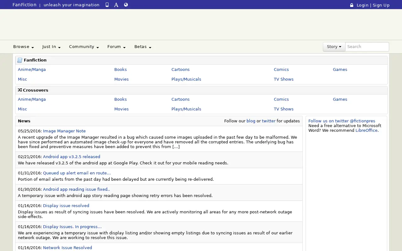 fanfiction.net on June 30, 2016