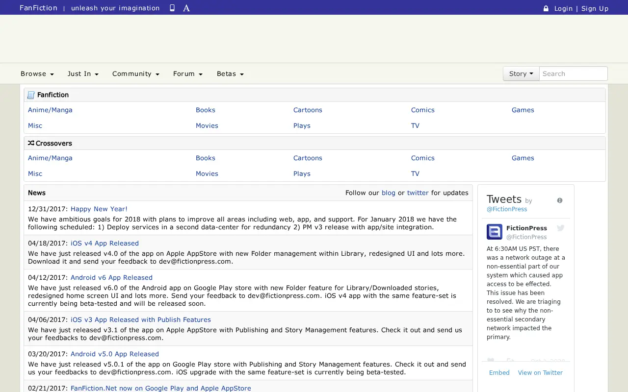 fanfiction.net on June 30, 2018