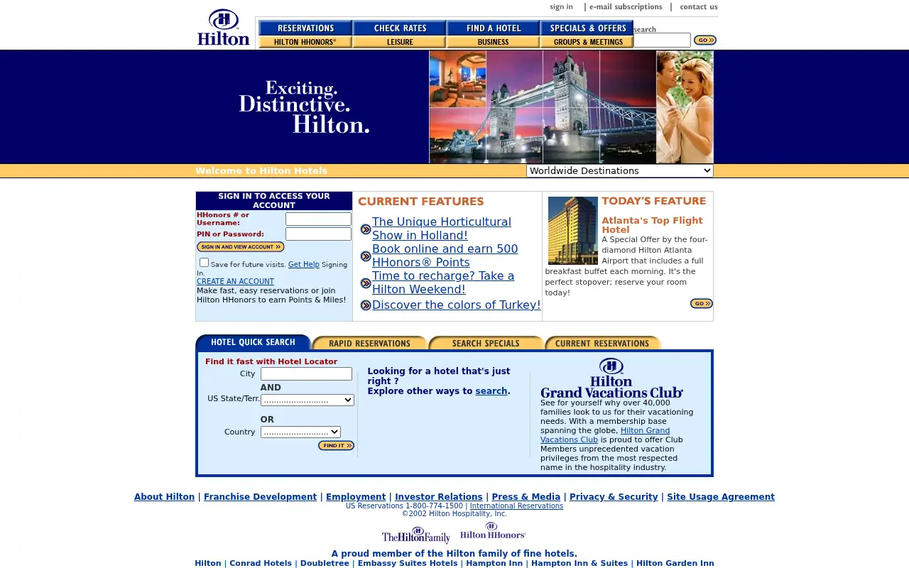 hilton.com in 2002
