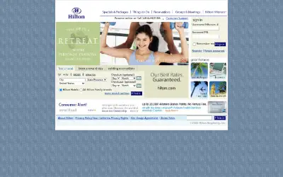 hilton.com in 2005