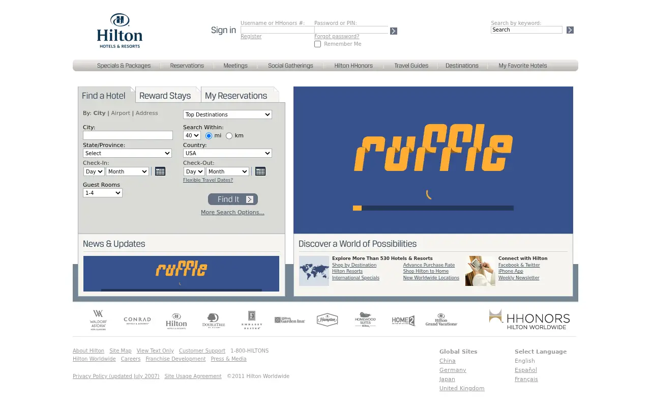 hilton.com in 2011