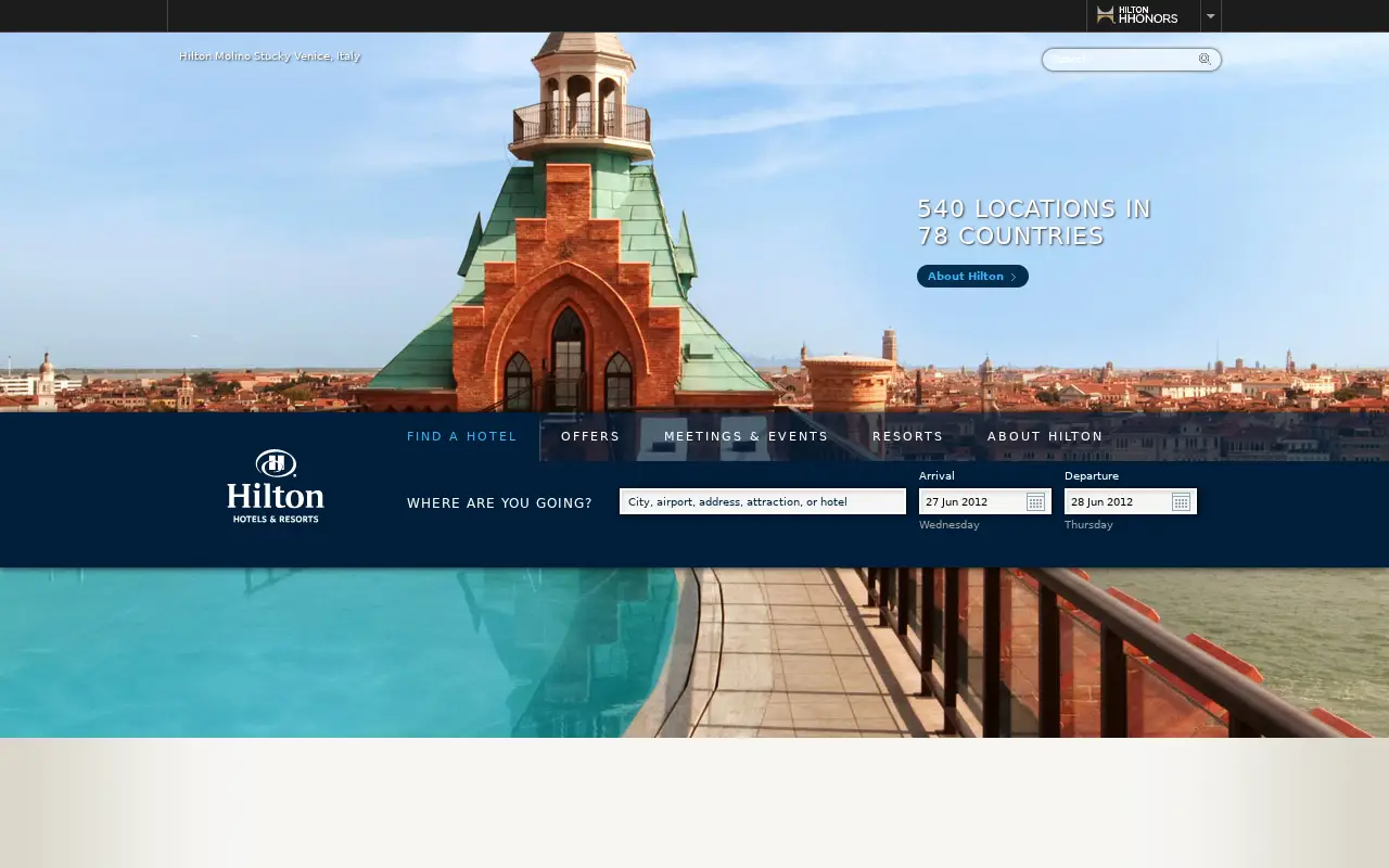 hilton.com in 2012