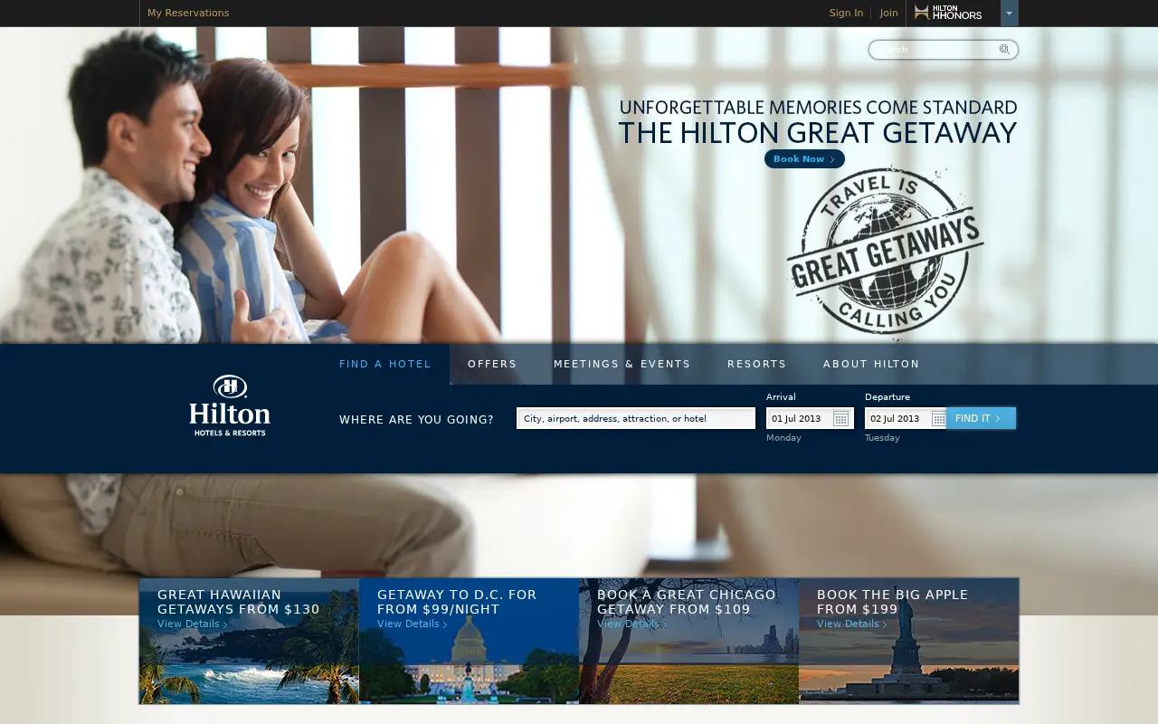 hilton.com in 2013