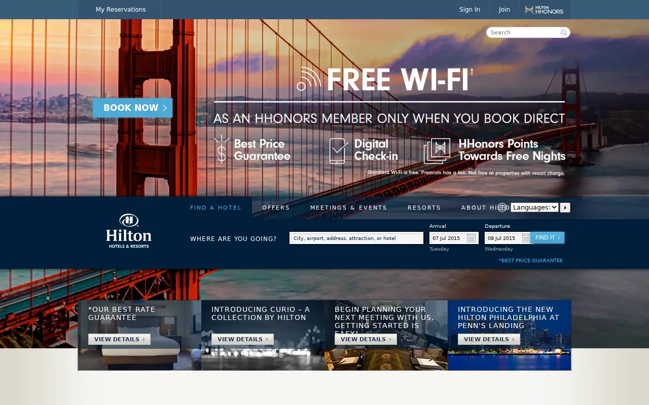 hilton.com in 2015