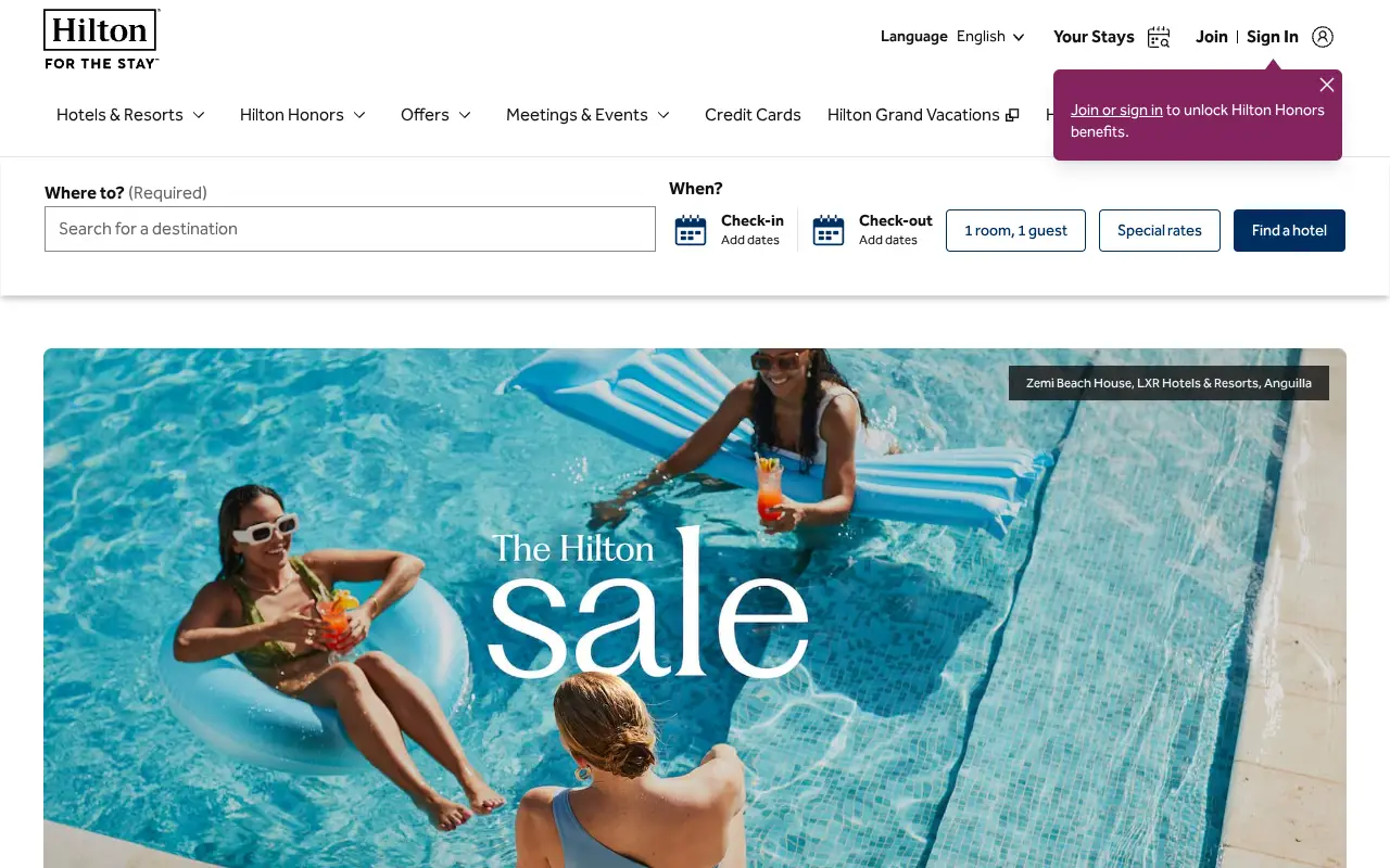 hilton.com in 2025