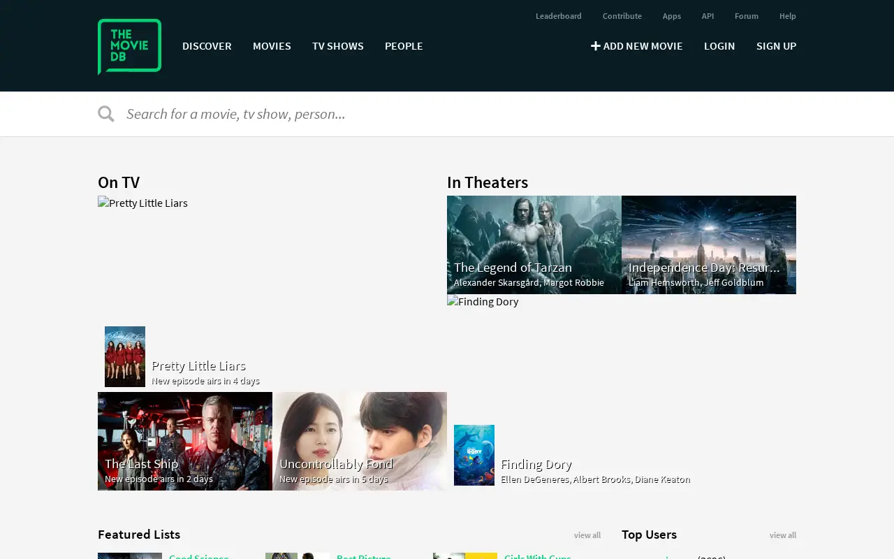 themoviedb.org in 2016